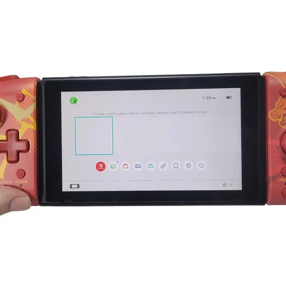 Nintendo Switch 32GB Console HAC-001 W/ Hori Joy Cons, Adapter, Case. TESTED